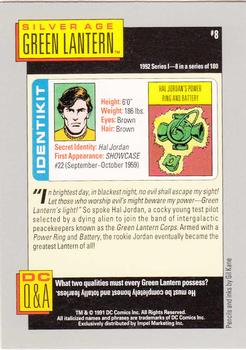 1992 Impel DC Cosmic #8 Green Lantern Back
