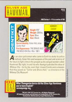 1992 Impel DC Comics Cosmic #11 Hawkman Back