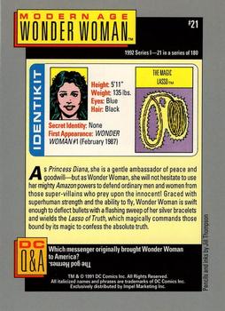 1992 Impel DC Comics Cosmic #21 Wonder Woman Back