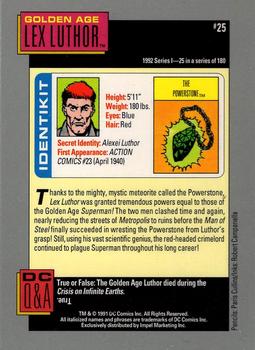 1992 Impel DC Comics Cosmic #25 Lex Luthor Back