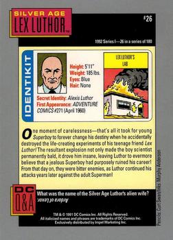 1992 Impel DC Comics Cosmic #26 Lex Luthor Back
