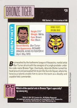 1992 Impel DC Cosmic #39 Bronze Tiger Back