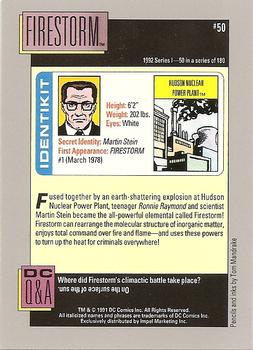 1992 Impel DC Comics Cosmic #50 Firestorm Back