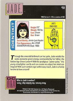 1992 Impel DC Comics Cosmic #59 Jade Back
