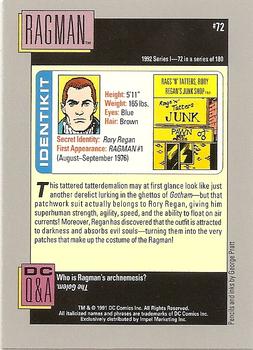 1992 Impel DC Comics Cosmic #72 Ragman Back