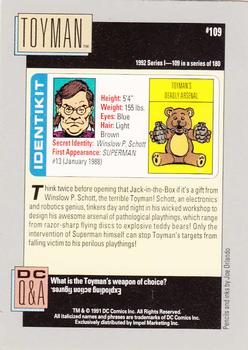 1992 Impel DC Comics Cosmic #109 Toyman Back
