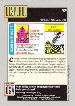 1992 Impel DC Comics Cosmic #130 Despero Back