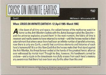 1992 Impel DC Comics Cosmic #147 Crisis on Infinite Earths Back