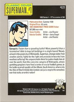 1992 Impel DC Comics Cosmic #177 Superman #1 Back