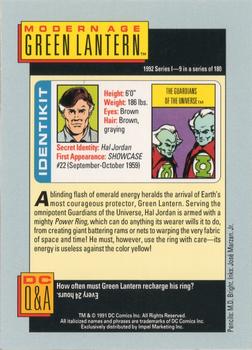 1992 Impel DC Comics Cosmic - Promos #NNO Green Lantern Back