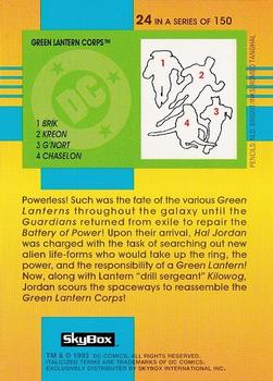 1993 SkyBox DC Cosmic Teams #24 Green Lantern Corps Back