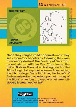 1993 SkyBox DC Cosmic Teams #33 Society of Sin Back