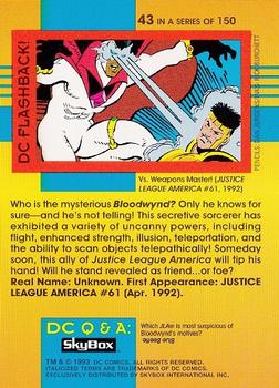1993 SkyBox DC Cosmic Teams #43 Bloodwynd Back
