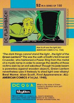 1993 SkyBox DC Cosmic Teams #52 Golden Age Green Lantern Back
