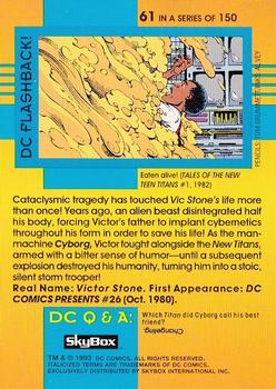 1993 SkyBox DC Cosmic Teams #61 Cyborg Back