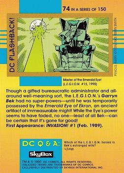 1993 SkyBox DC Cosmic Teams #74 Garryn Bek Back