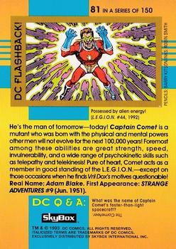 1993 SkyBox DC Cosmic Teams #81 Captain Comet Back