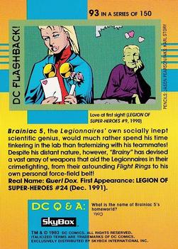 1993 SkyBox DC Cosmic Teams #93 Brainiac 5 Back