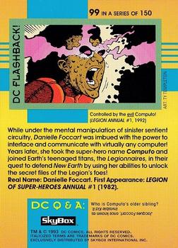 1993 SkyBox DC Cosmic Teams #99 Computo Back