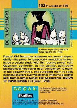 1993 SkyBox DC Cosmic Teams #102 Kid Quantum Back