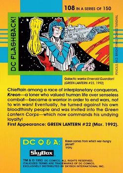1993 SkyBox DC Cosmic Teams #108 Kreon Back