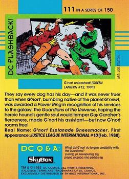 1993 SkyBox DC Cosmic Teams #111 G'Nort Back