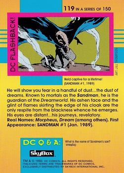 1993 SkyBox DC Cosmic Teams #119 Sandman Back