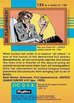 1993 SkyBox DC Cosmic Teams #123 Deconstructo Back
