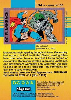 1993 SkyBox DC Cosmic Teams #134 Doomsday Back