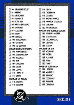 1993 SkyBox DC Cosmic Teams #150 Checklist B Front