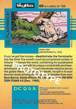 1993 SkyBox DC Cosmic Teams - Promos #60 Deathstroke the Terminator Back