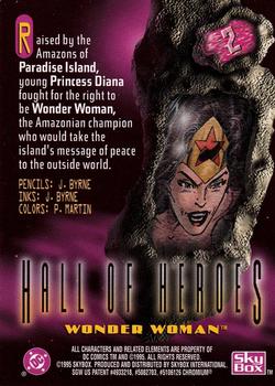 1995 SkyBox DC Power Chrome Legends '95 #2 Wonder Woman Back