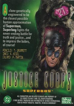 1995 SkyBox DC Power Chrome Legends '95 #21 Superboy Back