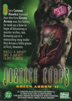 1995 SkyBox DC Power Chrome Legends '95 #33 Green Arrow Connor Hawke Back