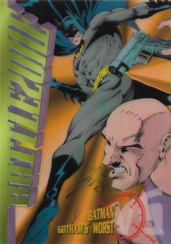 1995 SkyBox DC Power Chrome Legends '95 - Battlezone #B2 Batman vs. Gotham's Worst Front