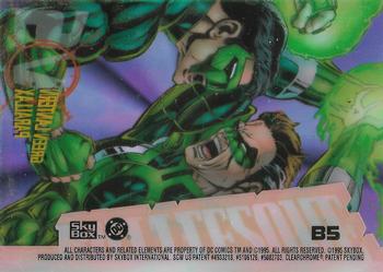 1995 SkyBox DC Power Chrome Legends '95 - Battlezone #B5 Green Lantern vs. Parallax Back