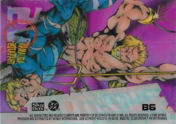 1995 SkyBox DC Power Chrome Legends '95 - Battlezone #B6 Aquaman vs. Thanatos Back