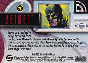 1994 SkyBox DC Master Series #28 Batman Back