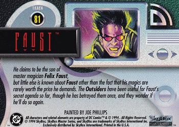 1994 SkyBox DC Master Series #81 Faust Back