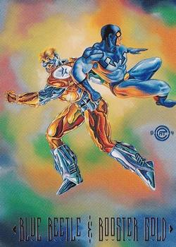 1994 SkyBox DC Master Series #86 Blue Beetle / Booster Gold Front