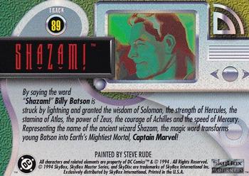 1994 SkyBox DC Master Series #89 Shazam! Back