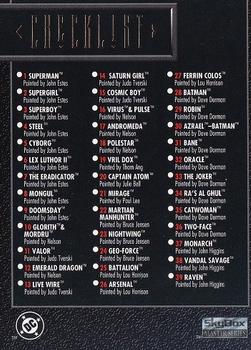 1994 SkyBox DC Master Series #90 Checklist Front