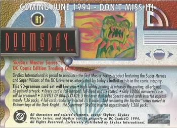 1994 SkyBox DC Master Series - Promos #H1 DoomsDay Back