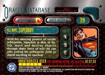 1996 SkyBox DC Outburst: Firepower #19 Superboy Back