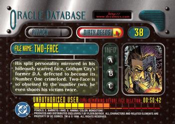 1996 SkyBox DC Outburst: Firepower #38 Two-Face Back