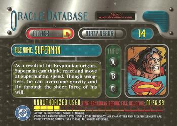 1996 SkyBox DC Outburst: Firepower #14 Superman Back