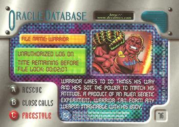 1996 SkyBox DC Outburst: Firepower #76 Warrior Back