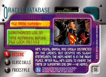 1996 SkyBox DC Outburst: Firepower #56 Superboy Back