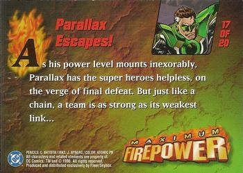1996 SkyBox DC Outburst: Firepower - Maximum Firepower #17 Parallax Escapes! Back