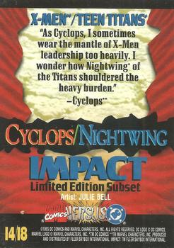 1995 Fleer DC vs. Marvel Comics - Impact #I14 Cyclops / Nightwing Back
